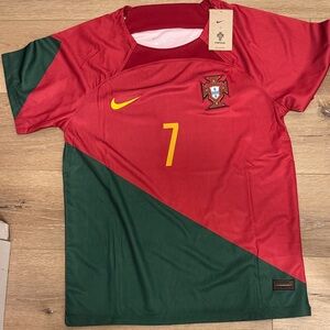 Nike Portugal Red, Green & Yellow Soccer Jersey #7